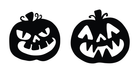 Vector Flat halloween pumpkins collection