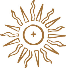 Christian adoration illustration. Ostia icon, symbol for graphic design. 