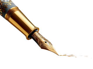 fountain pen on white background