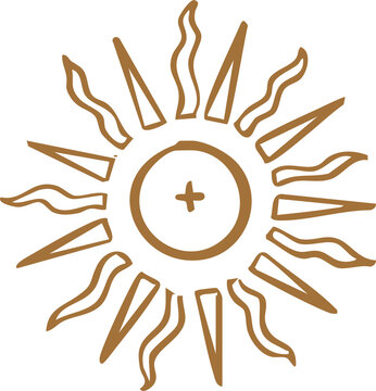 Christian adoration illustration. Ostia icon, symbol for graphic design. 