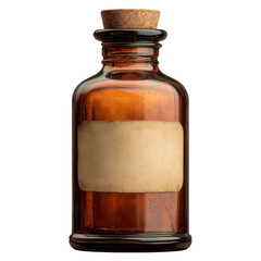 Brown apothecary bottle isolated on transparent PNG background
