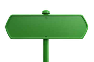 Green signpost on black isolated on transparent PNG background