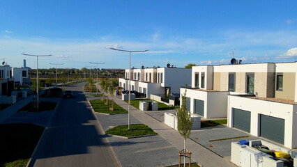 Modern area houses streets townhouse nature city
