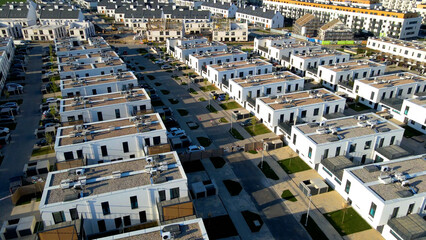 Modern area houses streets townhouse nature city