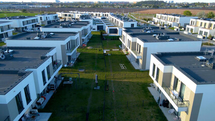 Modern area houses streets townhouse nature city