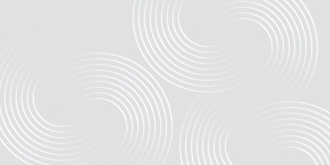 Abstract white glowing geometric lines on gray background. Modern shiny blue circle lines pattern. Futuristic technology concept. good