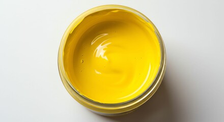 Yellow Paint in Glass Jar