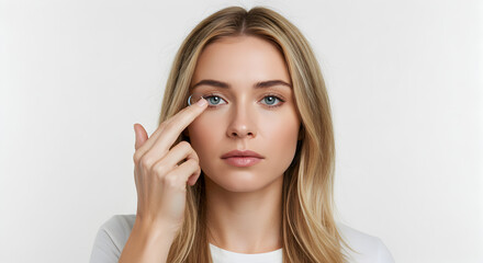 Fototapeta premium close up of eye with lens