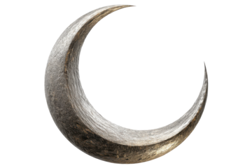 Textured crescent object isolated on transparent PNG background