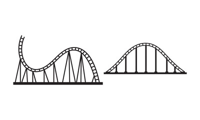Obraz premium roller coaster silhouette on white background flat vector icon for apps and websites.eps