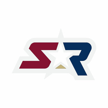 SR monogram logo vector with star shape and luxury style