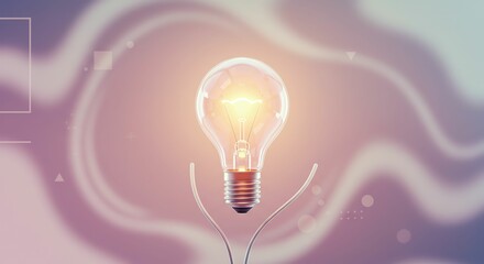 Glowing Light Bulb with Modern Design