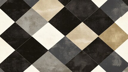 Subtle Beige Gray Black Diamond Patterned Seamless Texture