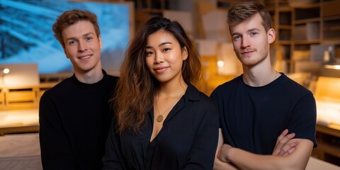 Young team of professionals in creative workspace