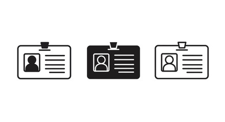 Id card badge icon. Identification card sign. Flat vector illustration.