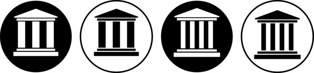 bank icon. court sign. Museum or university symbol. parliament building with columns. symbolizing the government. medical hospital  icons
