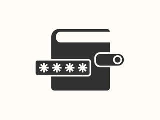 Password wallet icon in flat vector design