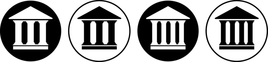 Fototapeta premium Building icon. Building with columns. Historic building. online banking service. government institution. university and hospital icons 