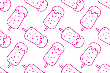Fun and colorful ice cream bar pattern on a white background ideal for summer designs