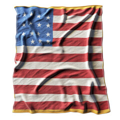 Obraz premium Betsy Ross flag towel thirteen stars vintage American history patriotic on transparent background