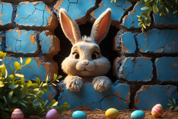 easter bunny and easter eggs