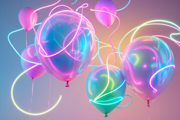 colorful balloons on white background