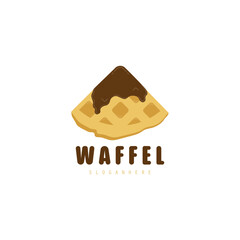 Waffle logo illustration. Waffle logo with chocolate coating