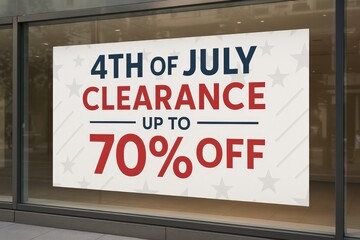 Naklejka premium 4th of July sale banner mockup