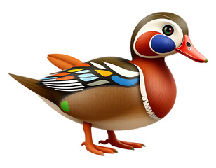 Vibrant Wood Duck Portrait