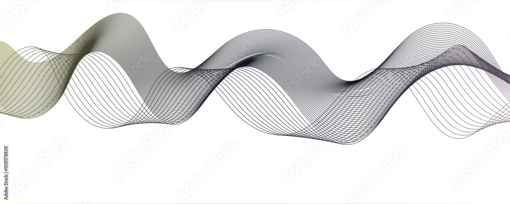 Poster abstract wavy gray stream element for design on a white background isolated. abstract frequency soun