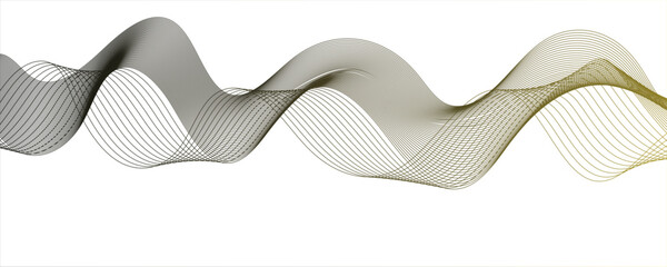 Abstract wavy colorful stream element for design on a white background isolated. Abstract frequency sound wave lines and twisted curve lines background.