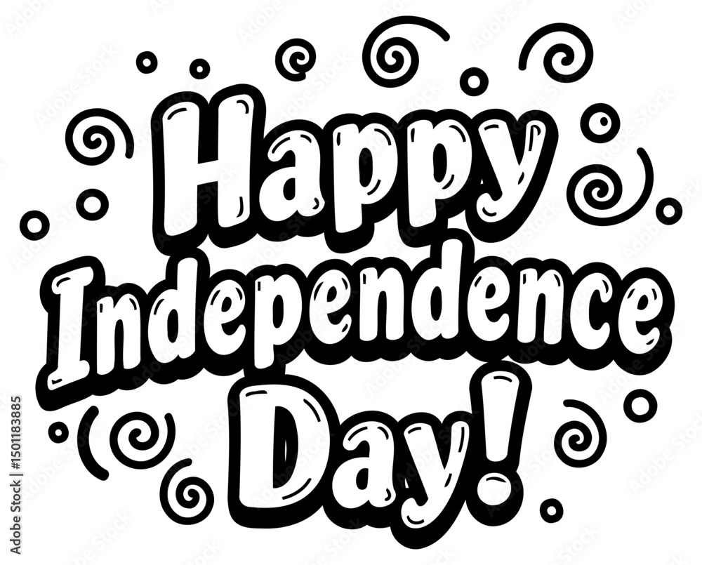 Poster happy independence day graphic design with no demographic details in a simple design. engaging messa