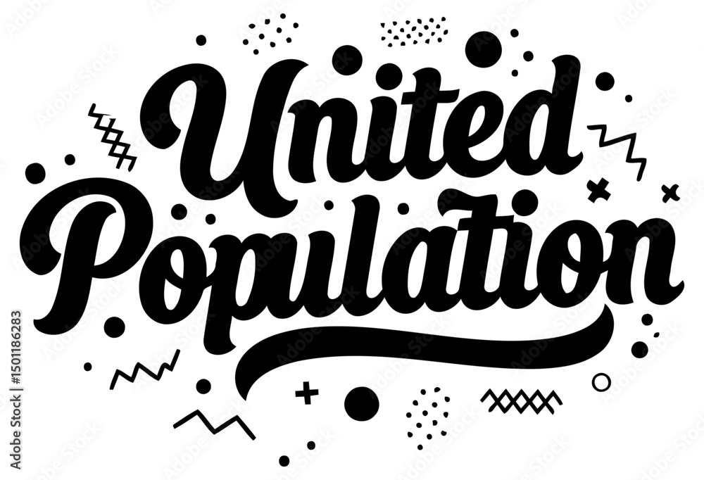 Poster bold, stylized text and decorative elements create a visually appealing graphic suitable for adverti