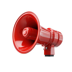 Red megaphone announcement loud vector graphic promotion communication on transparent background