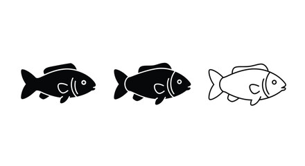 Fish vector icons. Vector fish. Fish illustration. Fishing symbols. Seafood icons.