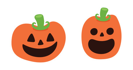 Vector Flat halloween pumpkins collection