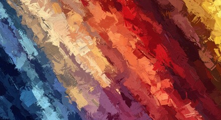 Abstract Background with Diagonal Brushstrokes of Orange Red and Blue Color