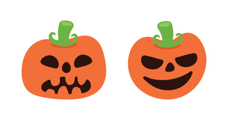 Vector Flat halloween pumpkins collection