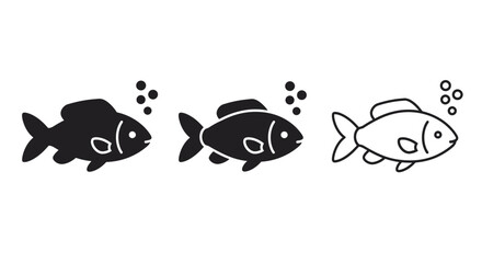 Fish vector icons. Vector fish. Fish illustration. Fishing symbols. Seafood icons.