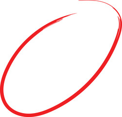 Red Elliptical Brush Stroke Circle &ndash; Artistic Vector Shape Isolated