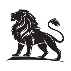 Obraz premium A lion vector silhouette design, white background