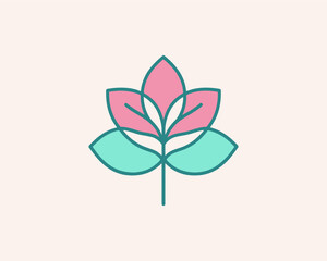Graphic flower icon in clean vector style