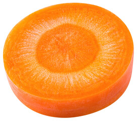 Carrot slice png. Carrot on white or transparent background. Perfect retouched cut carrot no background. Transparent png. Full depth of field.