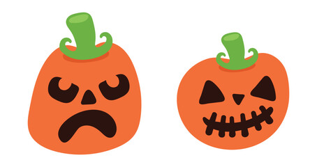 Vector Flat halloween pumpkins collection