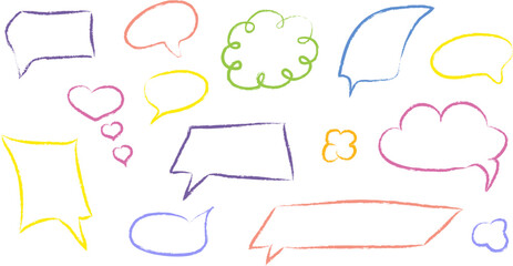 Vector illustration of a chalk-style speech bubble on a textured background. Hand-drawn doodle design, perfect for retro labels, or creative communication templates. Editable and scalable for various