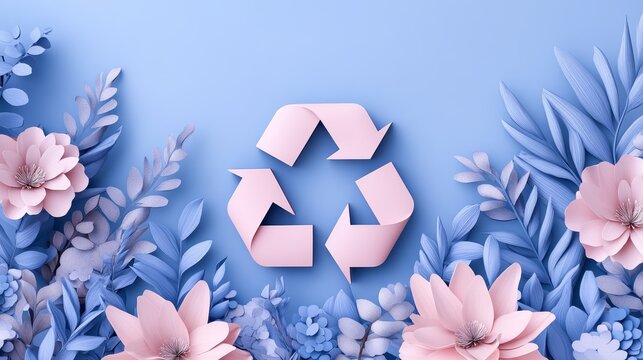 Exquisite paper flower and enigmatic recall on vibrant blue, a study in contrast composition