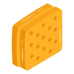 An editable design icon of biscuits