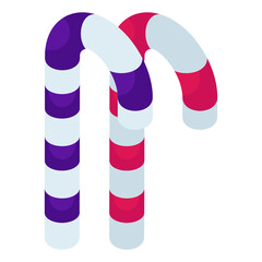 A beautiful design icon of candy canes