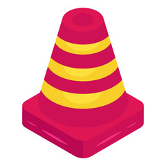 Trendy vector design of construction cone