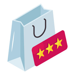 A unique design icon of shopping feedback 